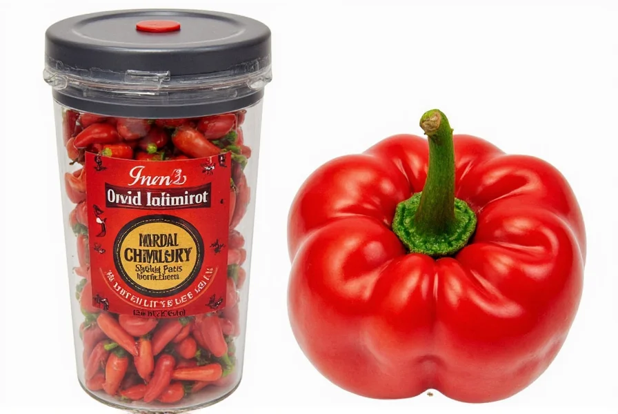 Chili oil in a glass jar
