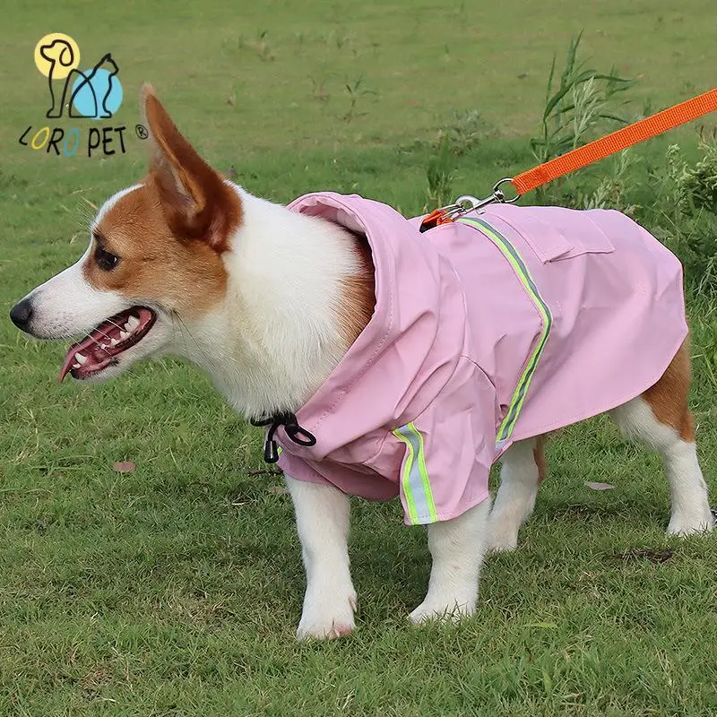 

ZMaker Waterproof Dog Raincoat Nylon Rain Jackets With Reflective Strip For Large Pets