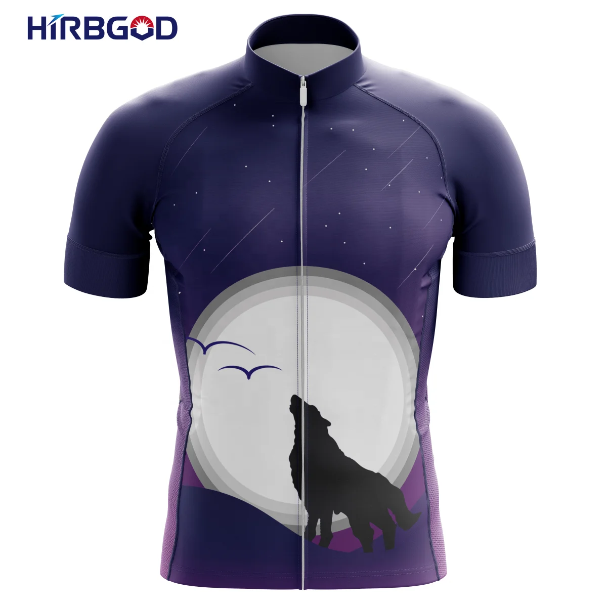 

HIRBGOD Howling Wolf Late at Night Simplicity Round Neck Maglia da ciclismo Men's Outdoor Bike Tops Funny Cycling Wear TYZ685-01