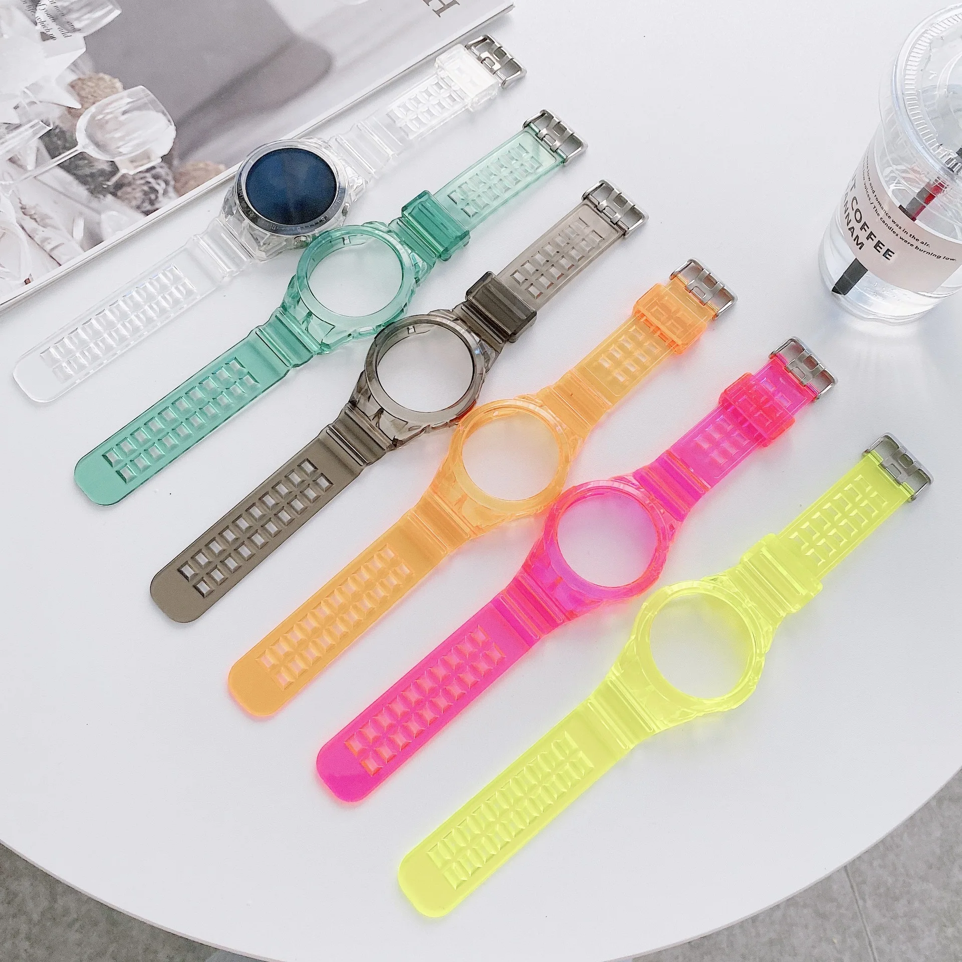 

TPU Glacier Jelly Transparent Band  Clear Fullbody Wrist Watch Strap