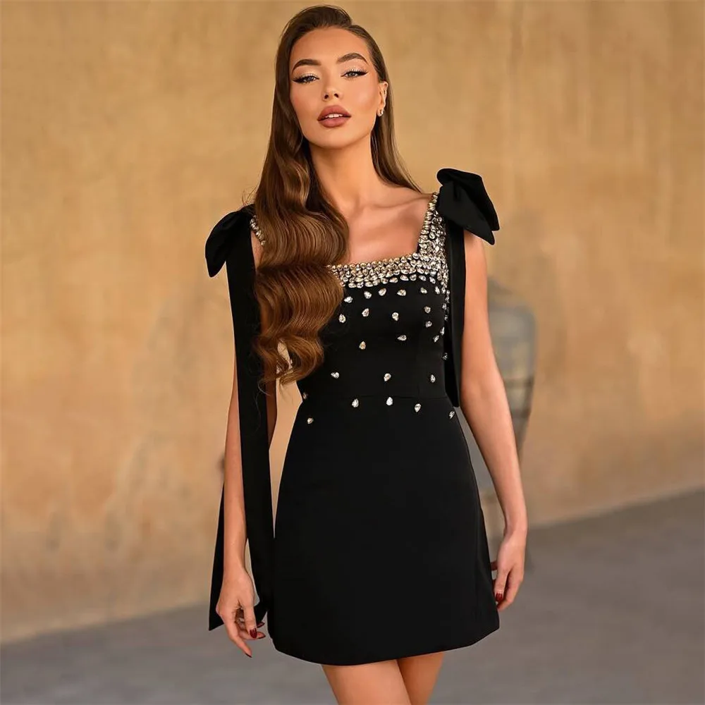 Celebrity Beaded Spaghetti Strap Bandage Dress