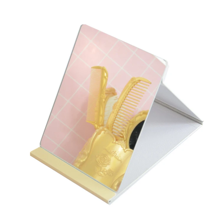 

Square Hand Held Plastic Single Side Frame folding Foldable handle custom Cosmetic sublimation Mirror, Colorful