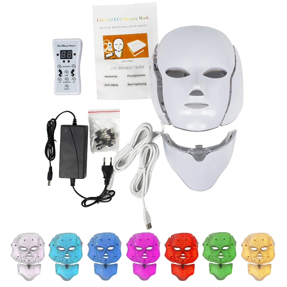 

Hot Sale PDT Photon Light Facial Skin Beauty Therapy 7 Colors LED Face Mask