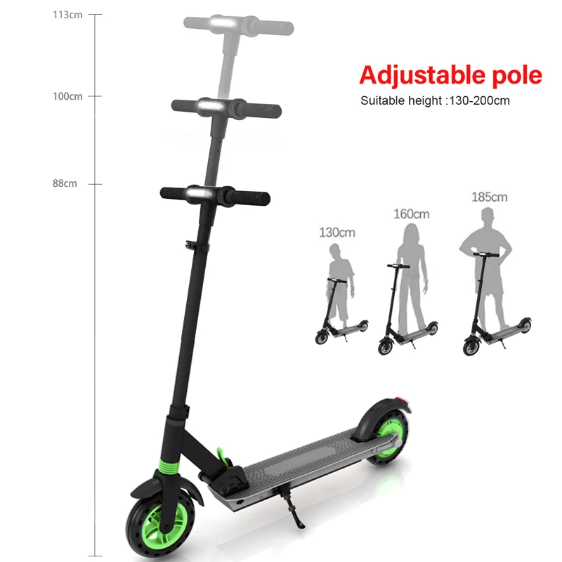 

Qingmai Portable Foldable Kick-to-Start kids balance scooter Green Kids Electric Scooter Kids Children, Black