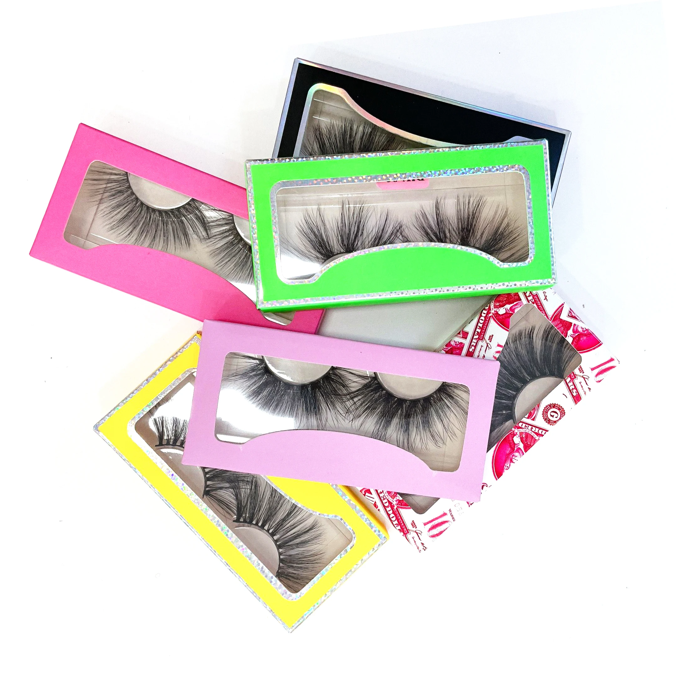 

2021 new arrivals customized boxes vendor 18mm mink eyelashs, Black color