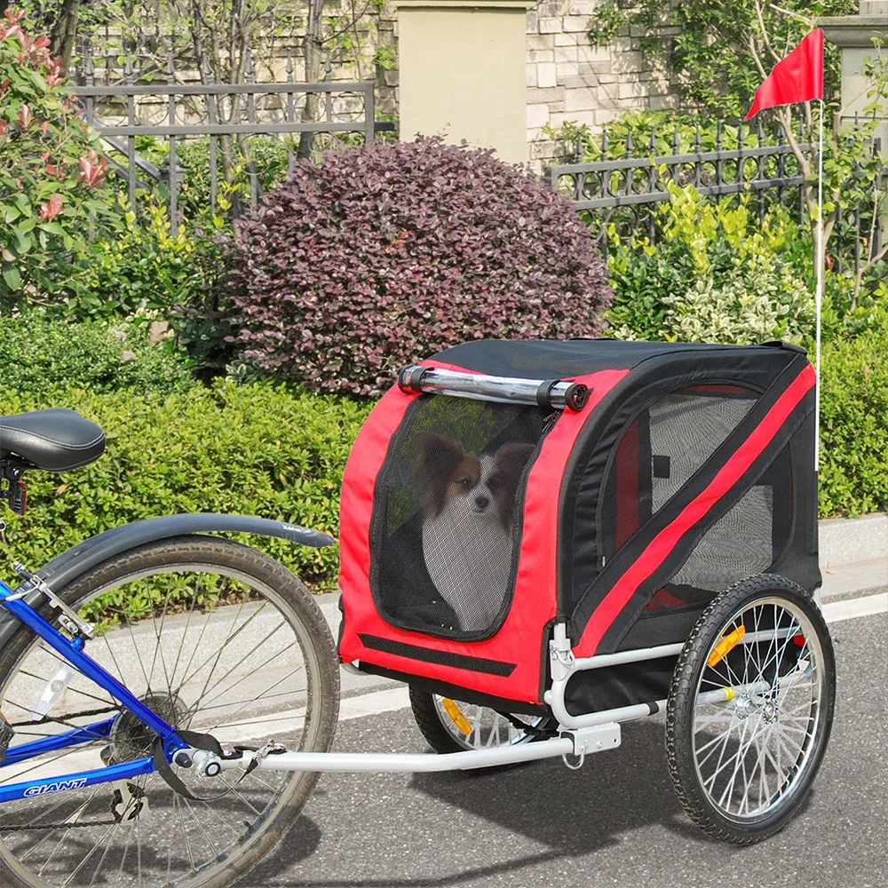 
Foldable Dog Pet Bicycle Cycle Bike Cargo Trailer for Camping Pet Dog Luggage Carry Transport 