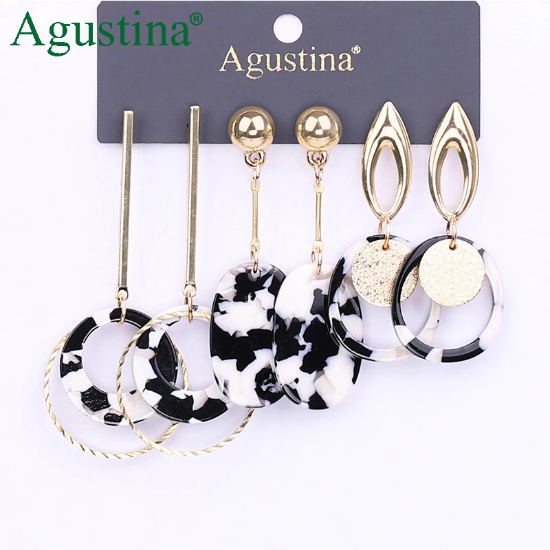 

Agustina new product hot sale acrylic wome luxury earrings fashion earring set drop earrings, Colorful