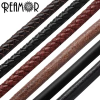 

REAMOR 5 Types 8mm Braided Genuine Leather Cord For Bracelet Jewelry Craft Making DIY Findings Wholesale