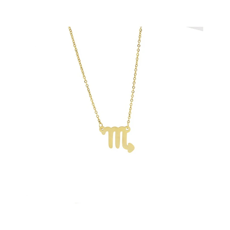 

12 Zodiac Sign Stainless Steel Constellation Necklace Stone