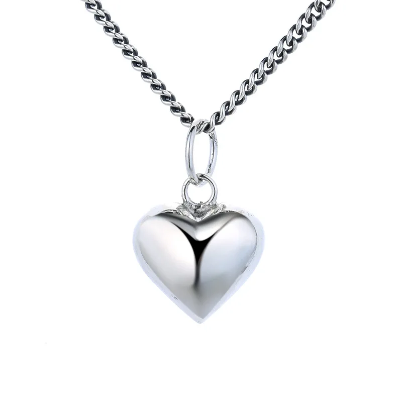 

Simple Popular Valentine's Gift s925 Sterling Silver Heart-Shaped Girlfriend Pendant Necklace, Silver color