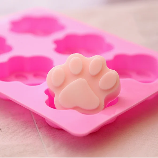 

Food Grade Silicone Molds Puppy Dog Paw & Bone Shaped Fine Good Reusable Ice Candy Trays, Pink,customized