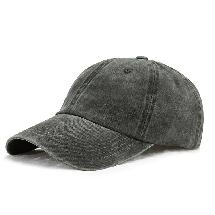 

Newly design custom mens two tone plain color washed denim cotton dad hat baseball cap, Custom color