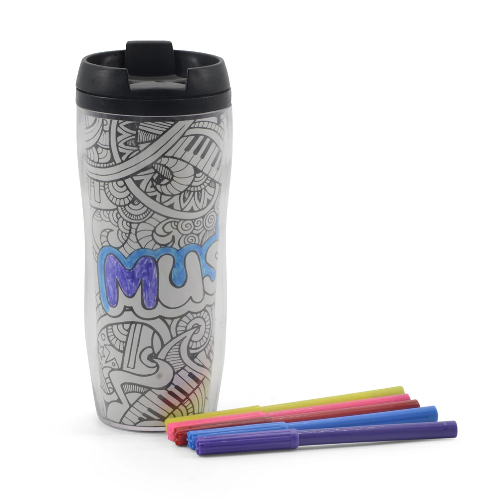 

Eco-friendly kids children diy custom drawing painting plastic sports water bottle, Customized
