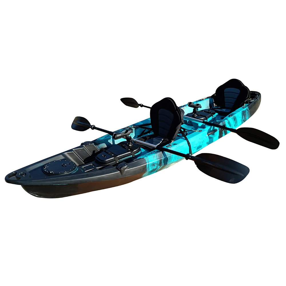 

HDPE 2+1 family tour tandem fishing kayak with Multy function seats and cheap price