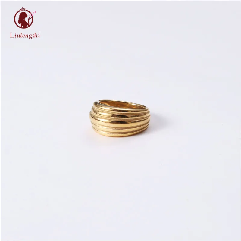 

European Hips Hops Jewelry Exaggerated Geometric Twist Ring Statement Gold Plated Stainless Steel Irregular Finger Ring