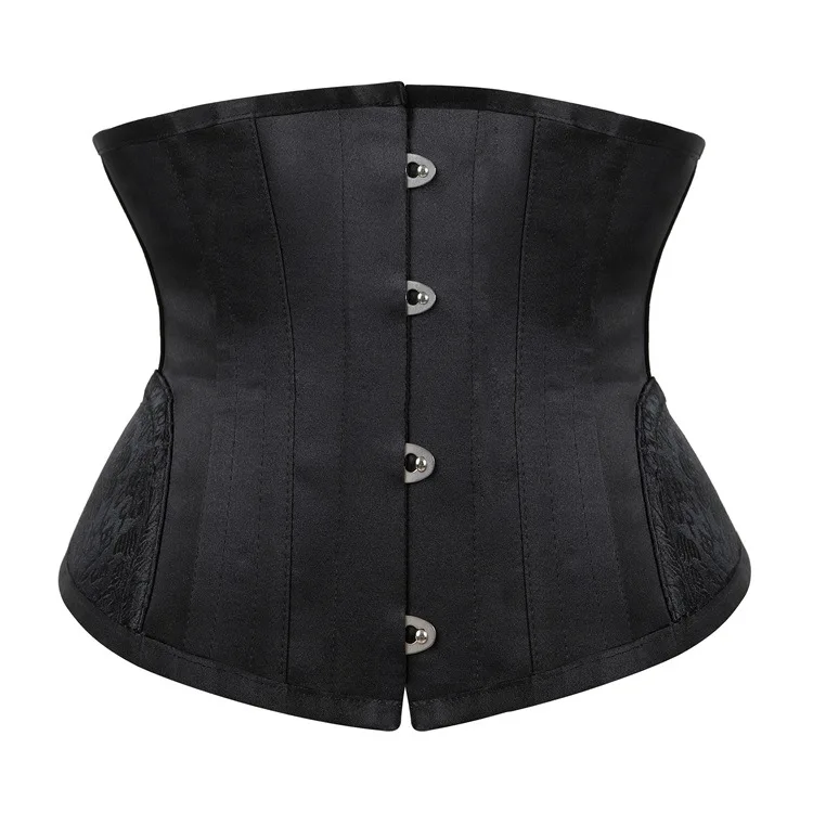 Langqin Hot Slimming corset lace up bodysuits steel bone floral lace corset top underbust, Picture color