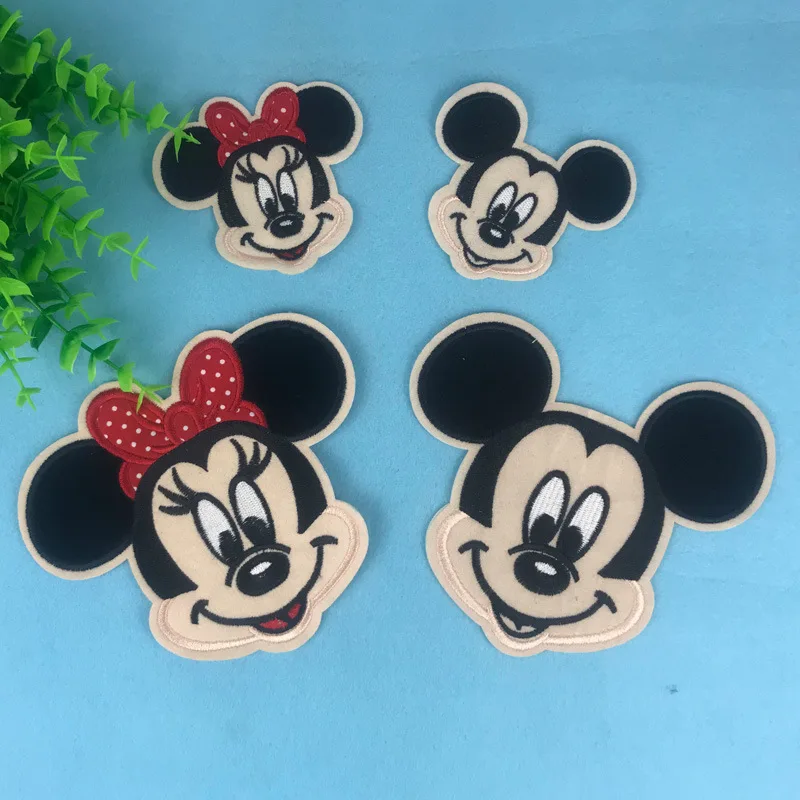 

Cartoon Mickey Minnie Jacket Patch clothes mouse embroidery Decal DIY clothing shoes and hats decoration stickers