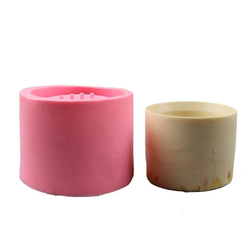 

Concrete planter silicone resin round flower pot mould succulent plant potted cement clay molds, Pink