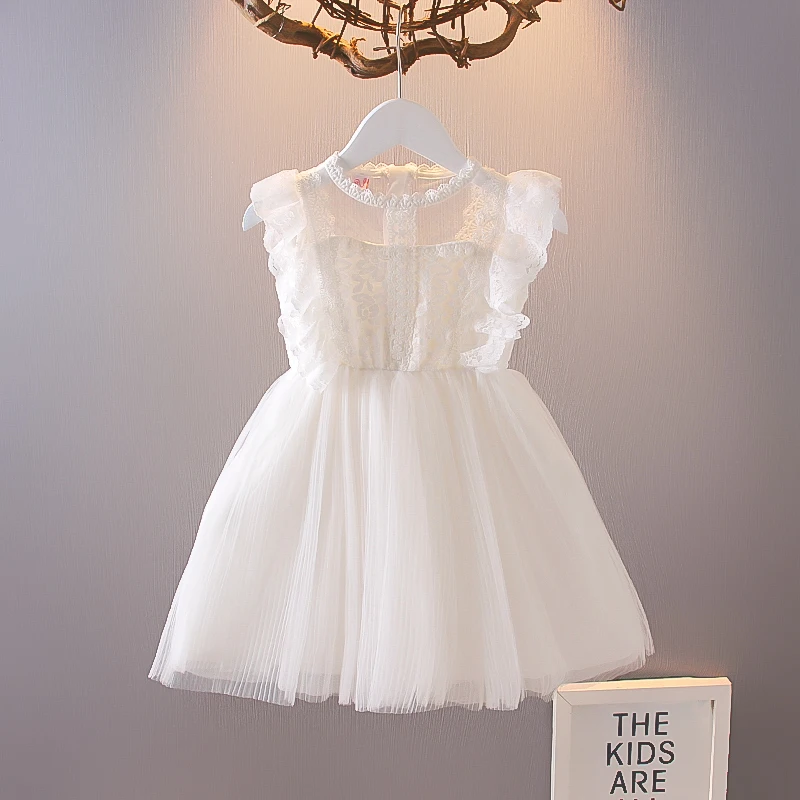 

Aile Rabbit 2021 new female baby summer white chiffon dress girl pettiskirt children princess dress