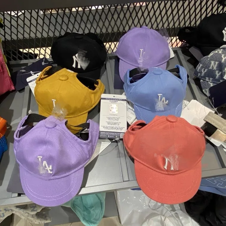 

Hot Sale Pet Accessories Luxury Brand Logo Multiple Styles Pet Dog Hats Baseball Hats, 13 colors