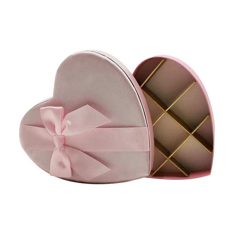 

Bulk empty pink color Valentine's chocolate candy packaging heart shaped gift boxes