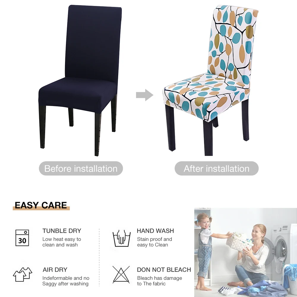 Idotex Velvet Stretch Dining Room Chair Covers Soft Removable Dining