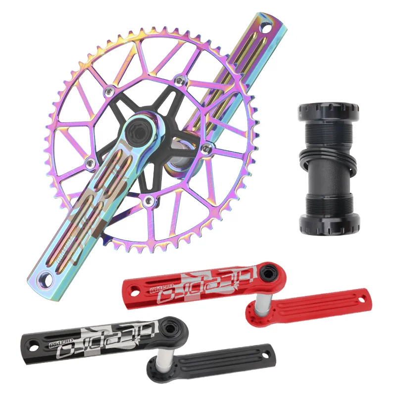 

Litepro edge road bike folding crankset Single chain ring 8/9/10/11speed 50/52/54/56/58T BCD 130mm BSA 170mm bicycle crankset