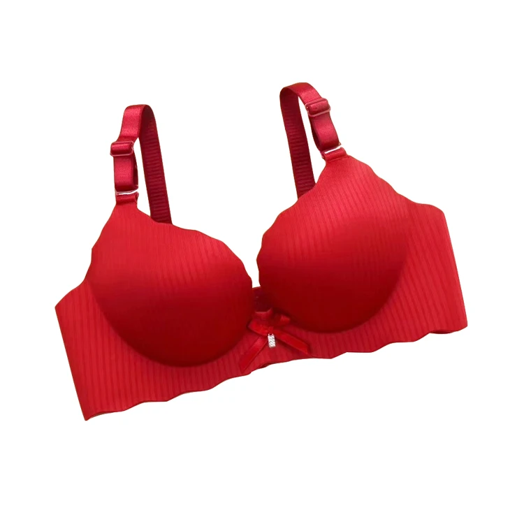 

Wholesale One Piece young sexy girls seamless Underwear Wireless ladies Bra, Black, skin color, wine red, pink