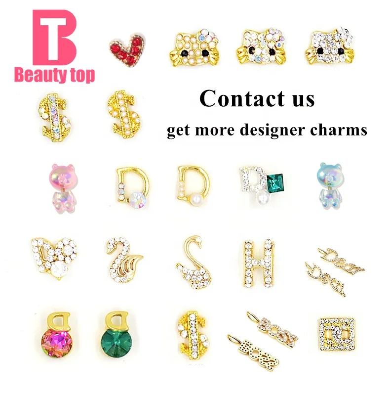 

high quality alloy Luxury 3d kawaii nail charms 2021