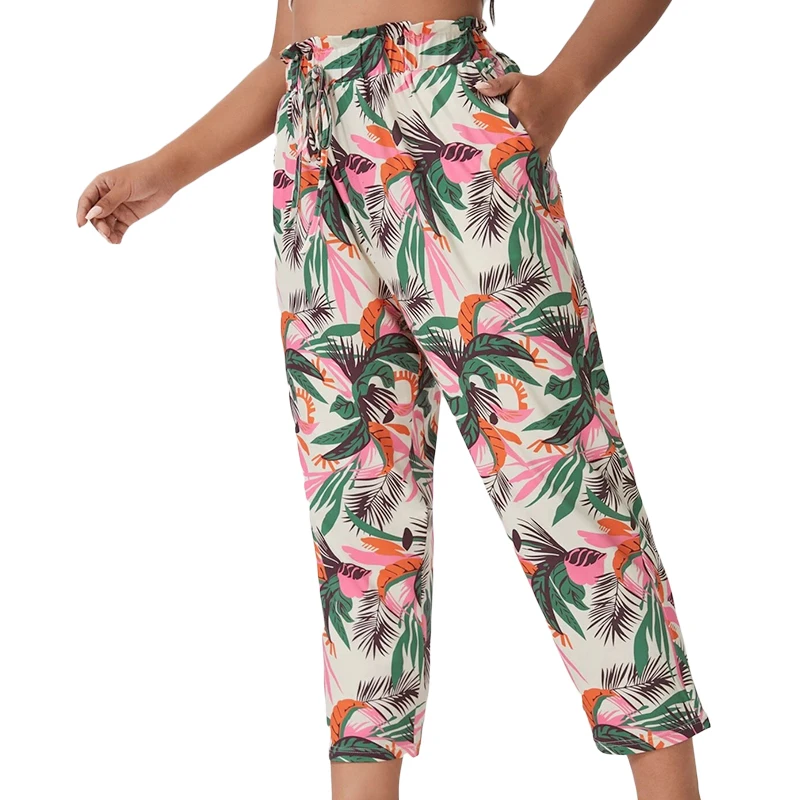 

Plus size trouser Paperbag Waist Tropical womens pants & trousers