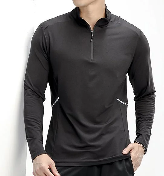 

Wholesale Custom Logo Shirts Men Fitness Sport Quick Dry Long Sleeve Shirts Gym Wear Workout Men Clothing, Orange,black,green,gray,light blue