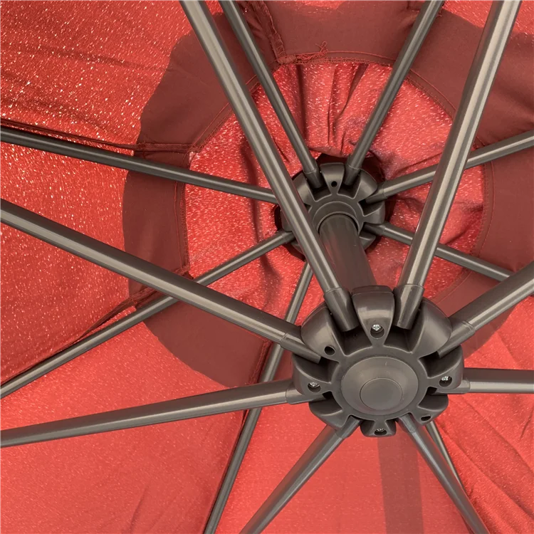 8 RIBS OFFSET PRINTING CANTILEVER POLYESTER UV PROTECTION OUTDOOR GARDEN TERRACE HANGING UMBRELLA