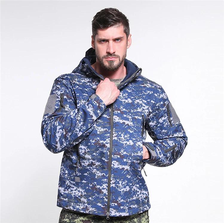 

New Hot Sale Breathable Hooded Zipper Work Jacket Outdoor Softshell Men, Blue,camouflage,khaki,etc