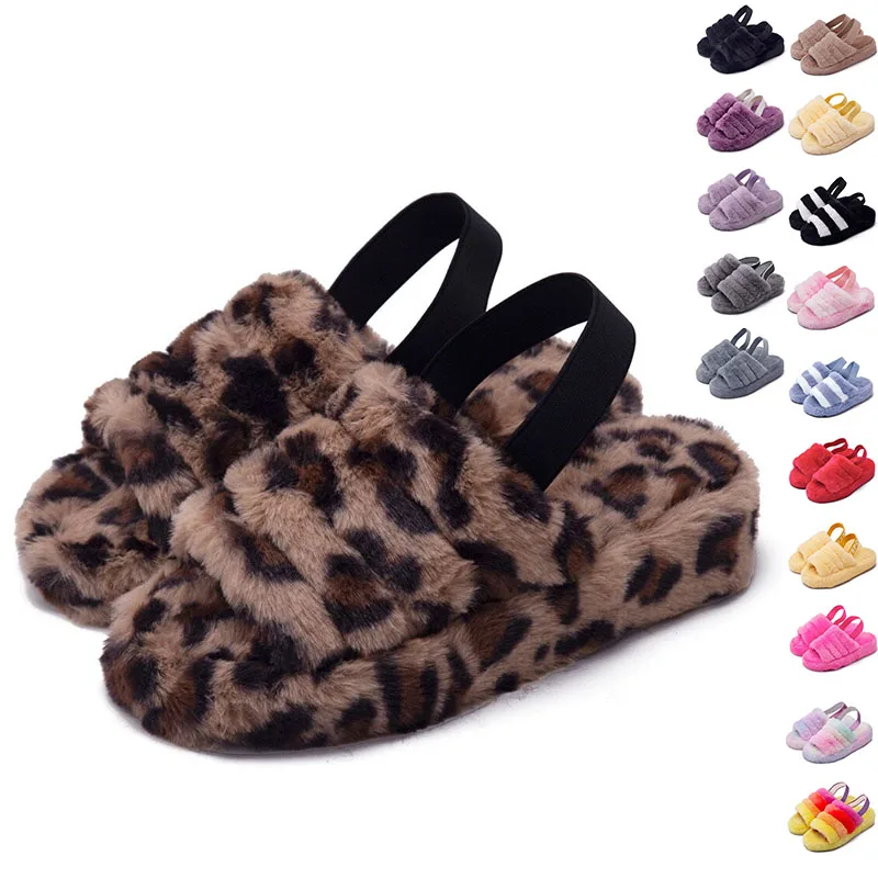 

wholesale faux fur 100%polyester ladies soft slippers plush fluffy slippers, 16 colors