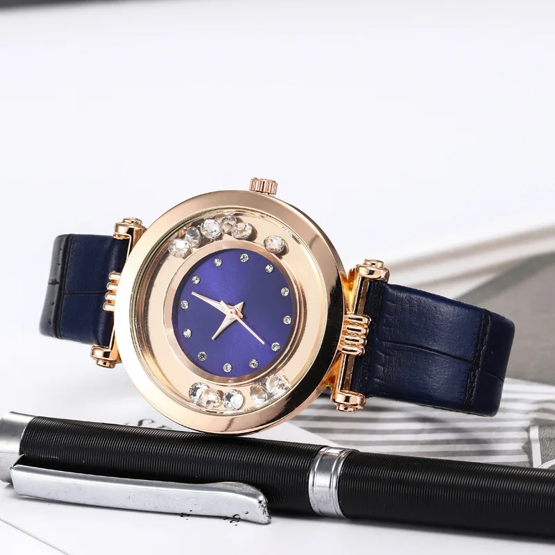 Luxury Shiny Diamond Rotating dial Women watch Waterproof Mesh Strap Magnetic Watch