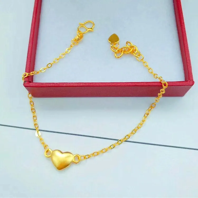 

Gold Transfer Beads BraceletGold Plated Peach Heart Bracelet Gold Plated Craftsmanship Gold Ladies Jewelry