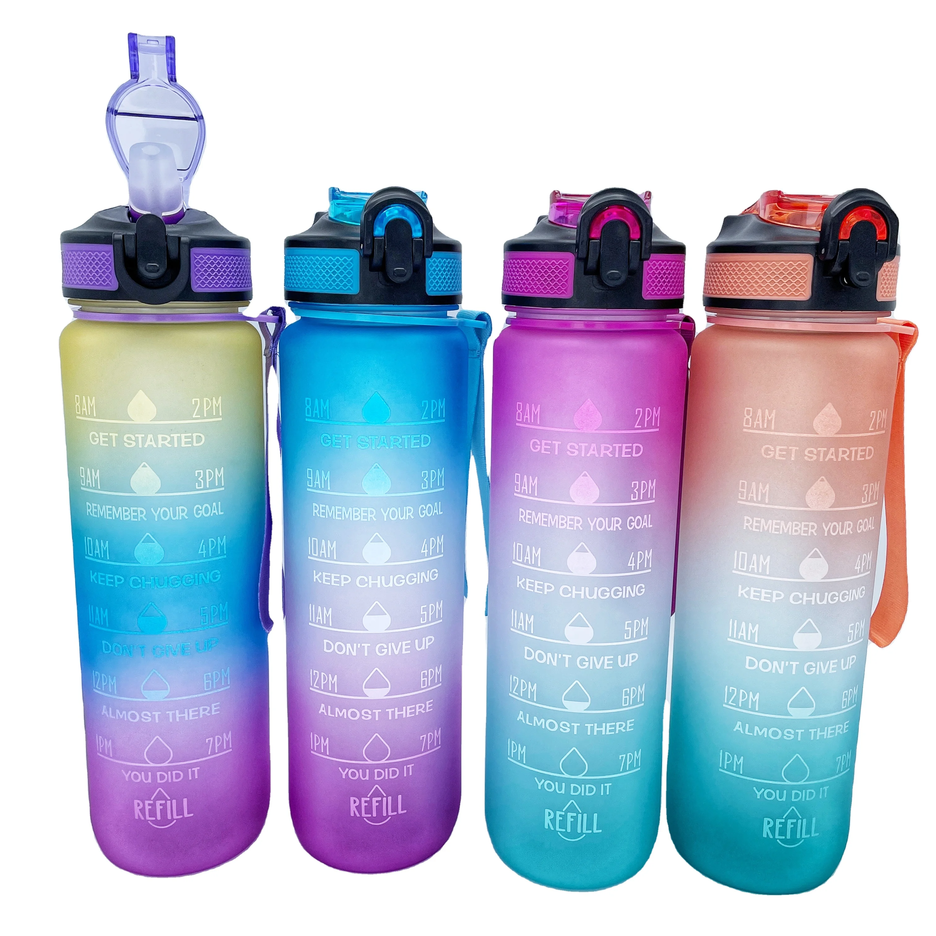 

Wholesale Eco-friendly sport water bottle plastic custom Eco-friendly with gym 1L Tritan Water Bottles Fitness Gym