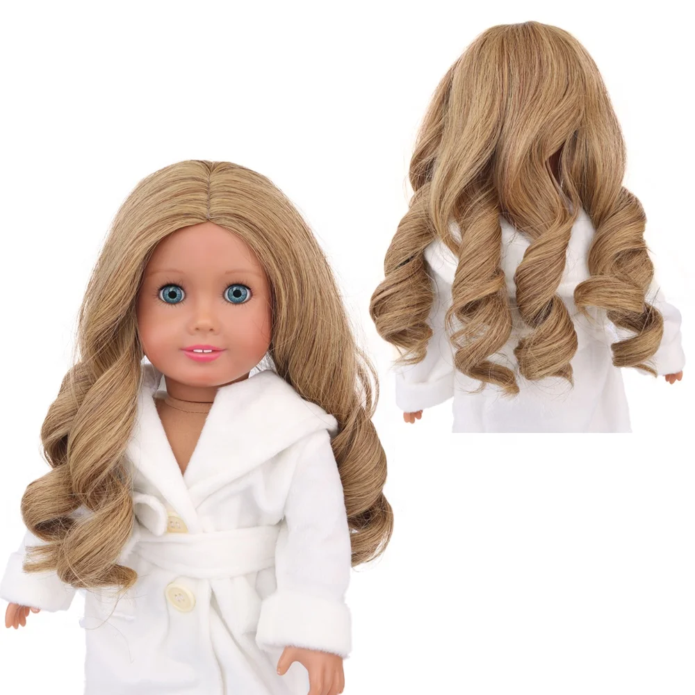 

2021The New-Hot Sale Beautiful Long Curly blue mix color Wig For American Girl Doll Fashion BJD Doll Accessories