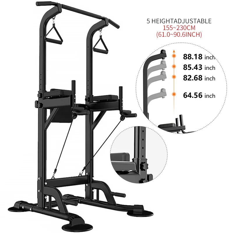 

SD-301 Hot sale professional indoor gym equipment adjustable height multi functional pull up bar with dip station