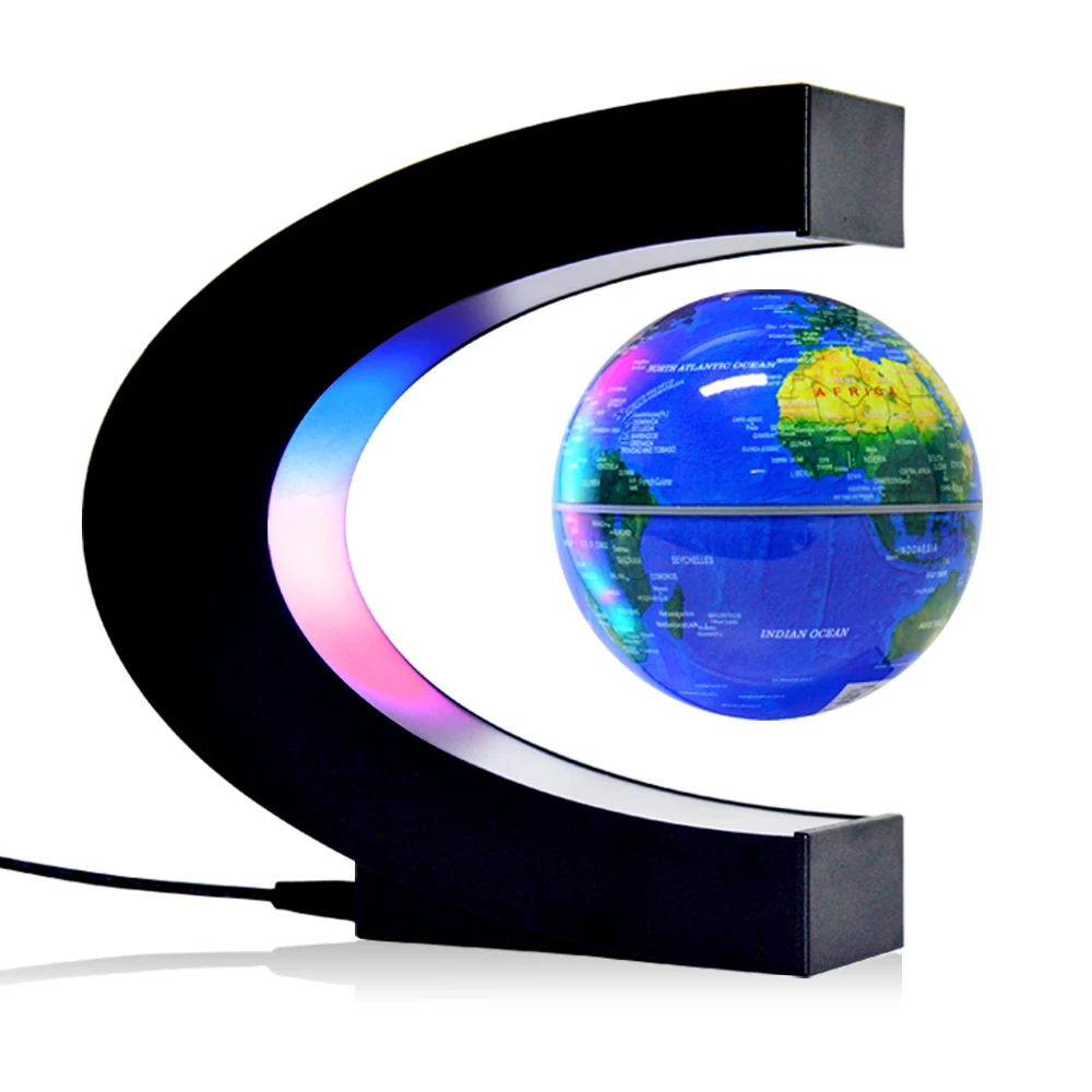 2025 New Excellence Unique Floating Magnetic Levitation Globe With Led Lights for Office Desk Toy Floating Globe