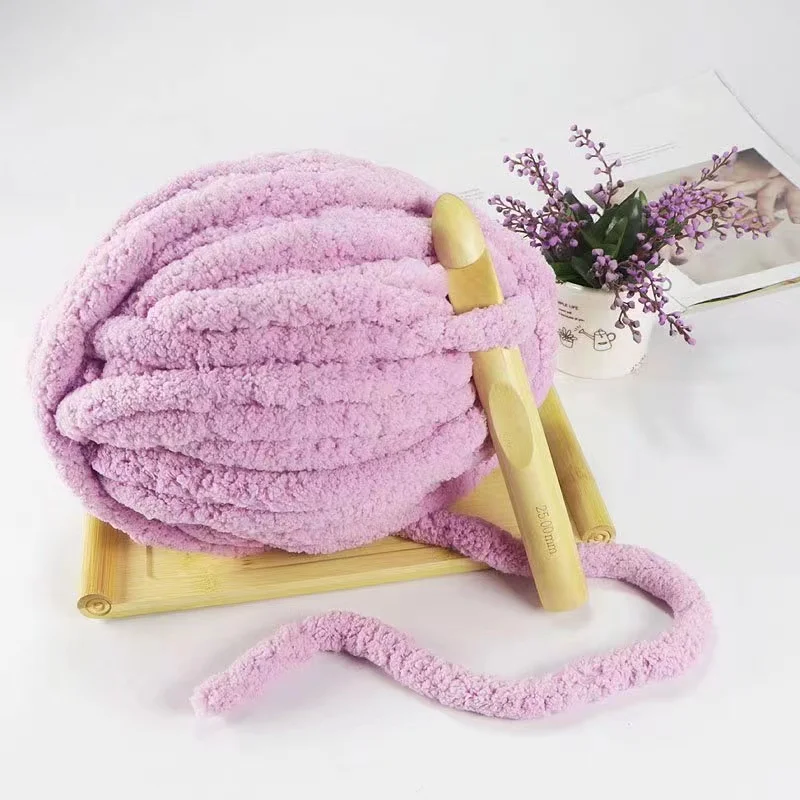 

250g Polyester Bulky Crochet Blanket Hand Dyed Fluffy Super Thick Chunky Chenille Yarn UG Size 7 Chenille Yarn Ring SPUN 5pcs