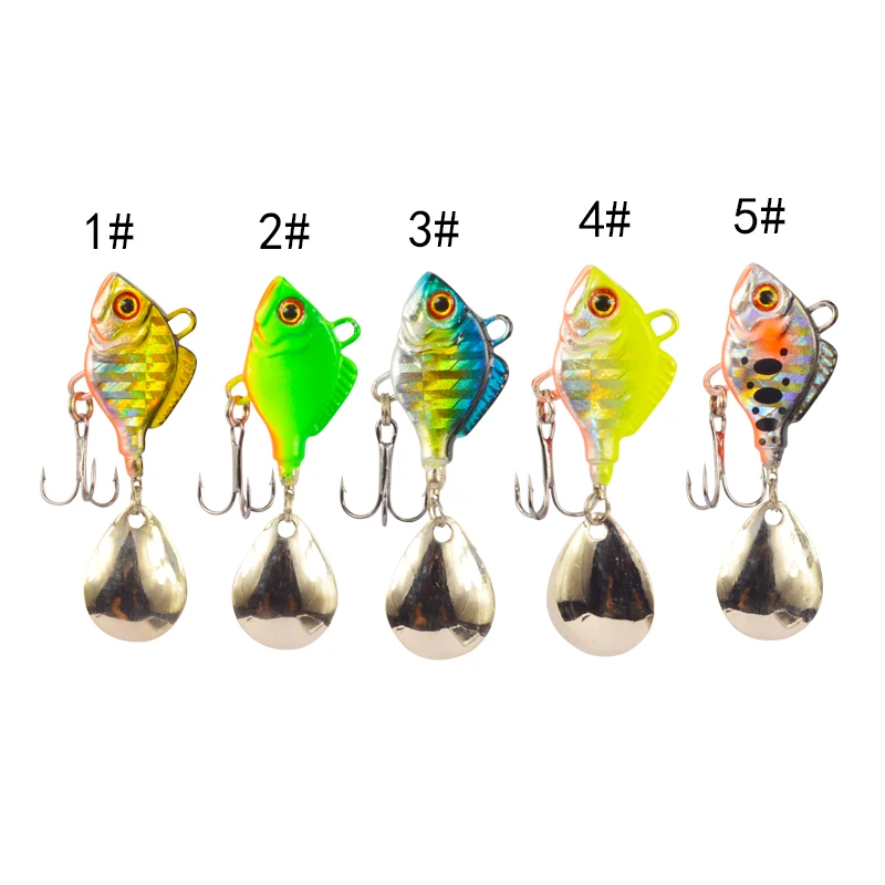

Fishing Lures Rotating 19.5g 35mm Metal VIB Vibration Bait Spinner Spoon Fishing Lures Jigs Trout Fishing Baits Tackle Pesca, 5 colors
