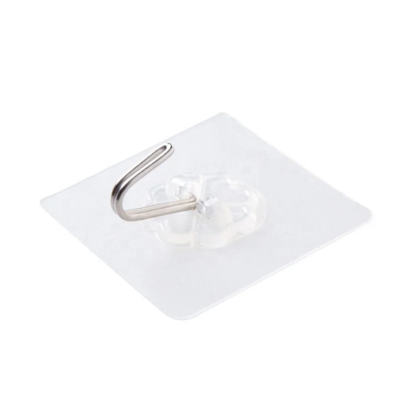 Image of Load Bearing Seamless Adhesive Hook Waterproof Transparent Strong Stick Hook Kitchen Wall Hanger