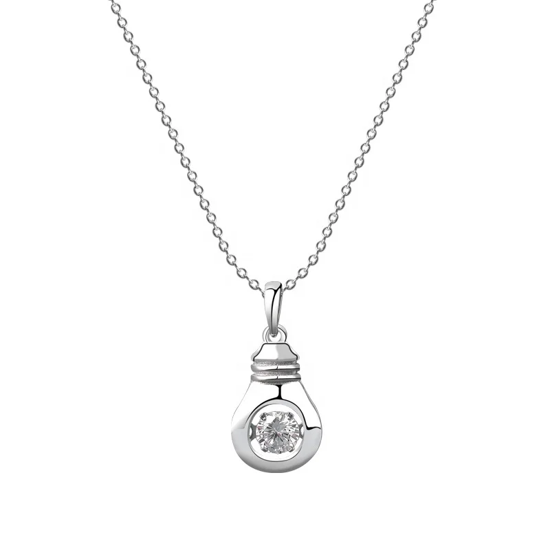 

Gourd Shaped Jewelry Zircon 925 Sterling Silver Choker Necklace Women, White