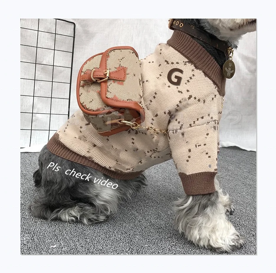 

British Style Khaki G Design Luxury Classic Brand Dog Sweater