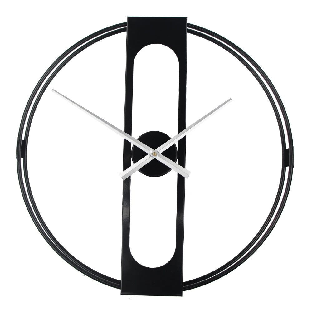 

Unique black cheap vintage Metal retro Art nordic quartz living room 3d craft home Decorative big modern luxury wall clocks wall
