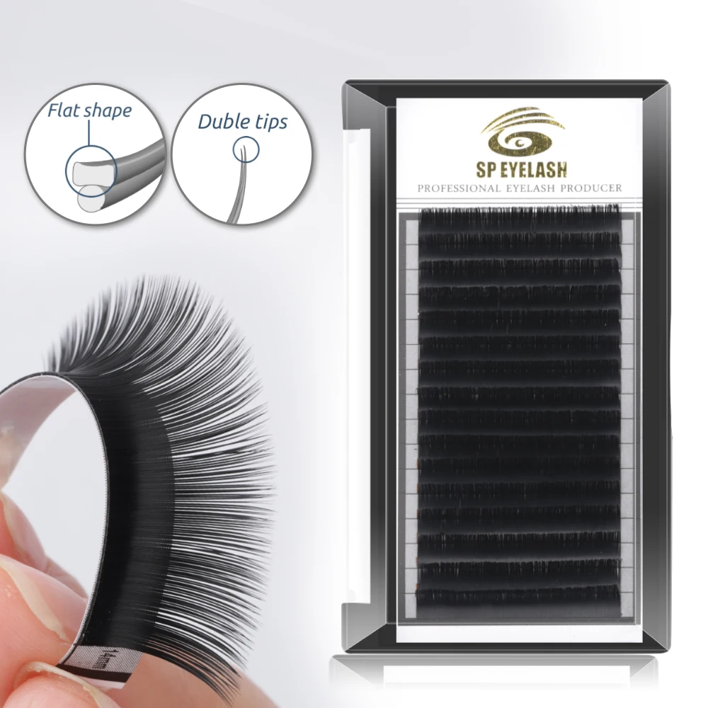 

SP Eyelash J B C D Curl 0.15mm elipse flat lashes eyelashes wholesale flat lash extensions, Natural black