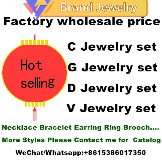 

Luxury Famous Brand Designer Crystal Rhinestone Letter CC Hoop Stud Earrings Necklaces Jewelry Set, Multicolor