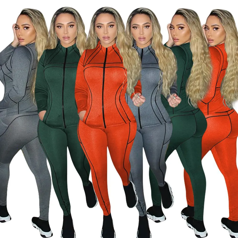 

NS043 2022 spring tracksuit new womens yoga jogger 2 piece pants set sports women clothing sets, Picture
