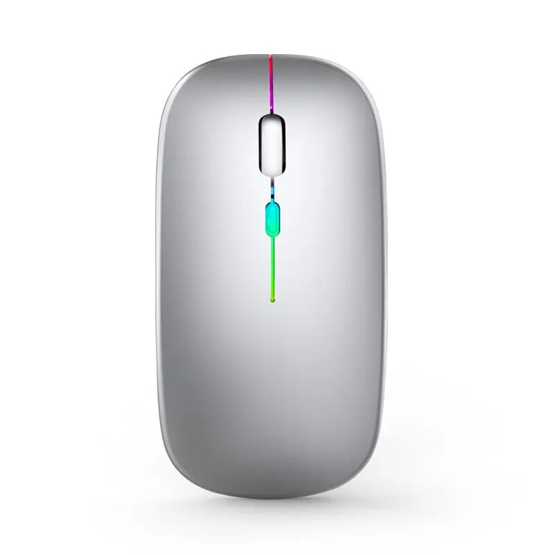 

Silent Wireless Mouse USB Rechargeable Mouse for Laptop LED light Ultra Slim mouse, White,black,silver,gold,rose pink,gray